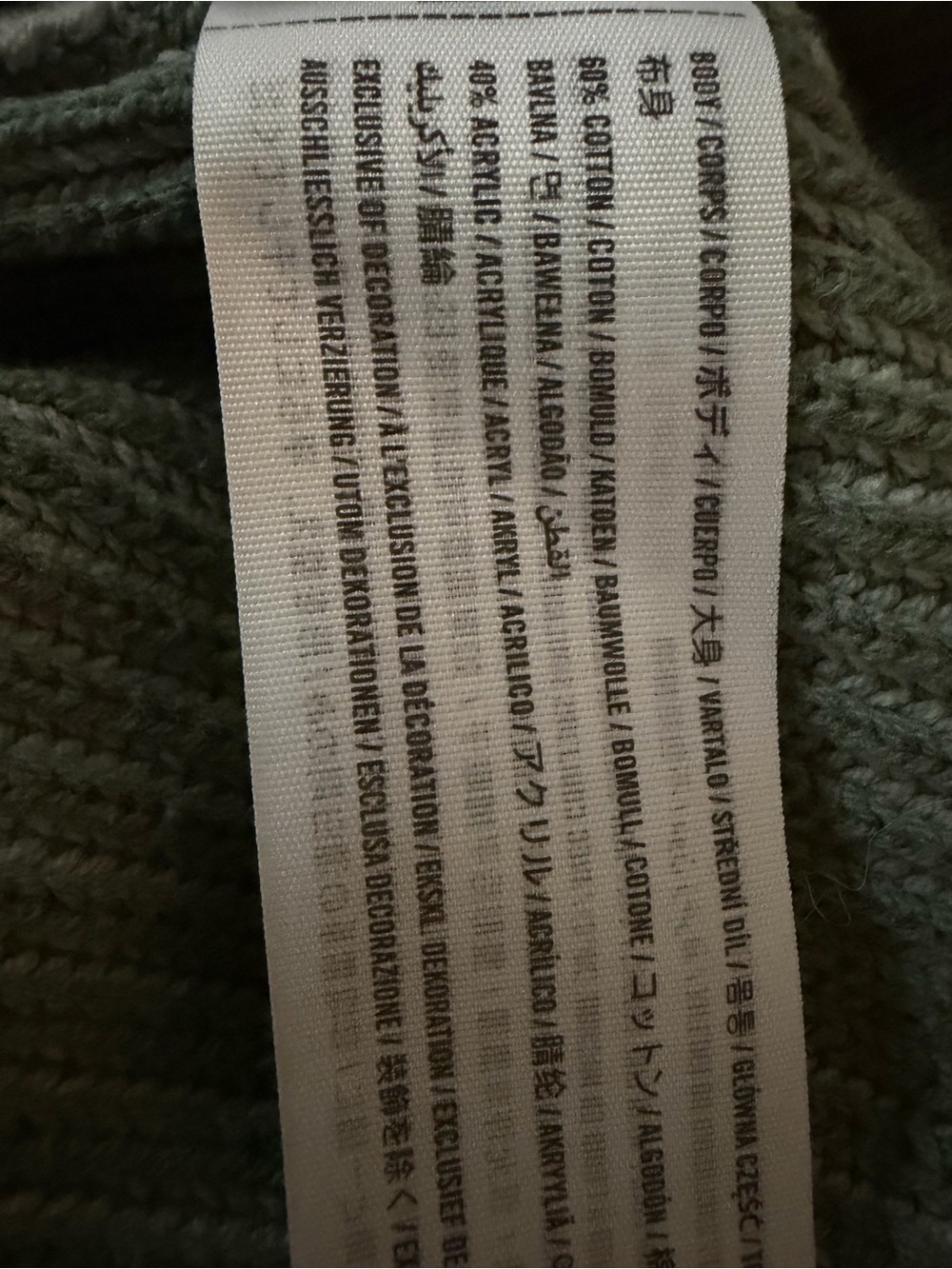 Abercrombie & Fitch Men's size M Crewneck Ribbed Sweater in Muted Green - Picture 8 of 8